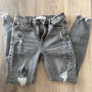 Distressed Gray Women's Jeans